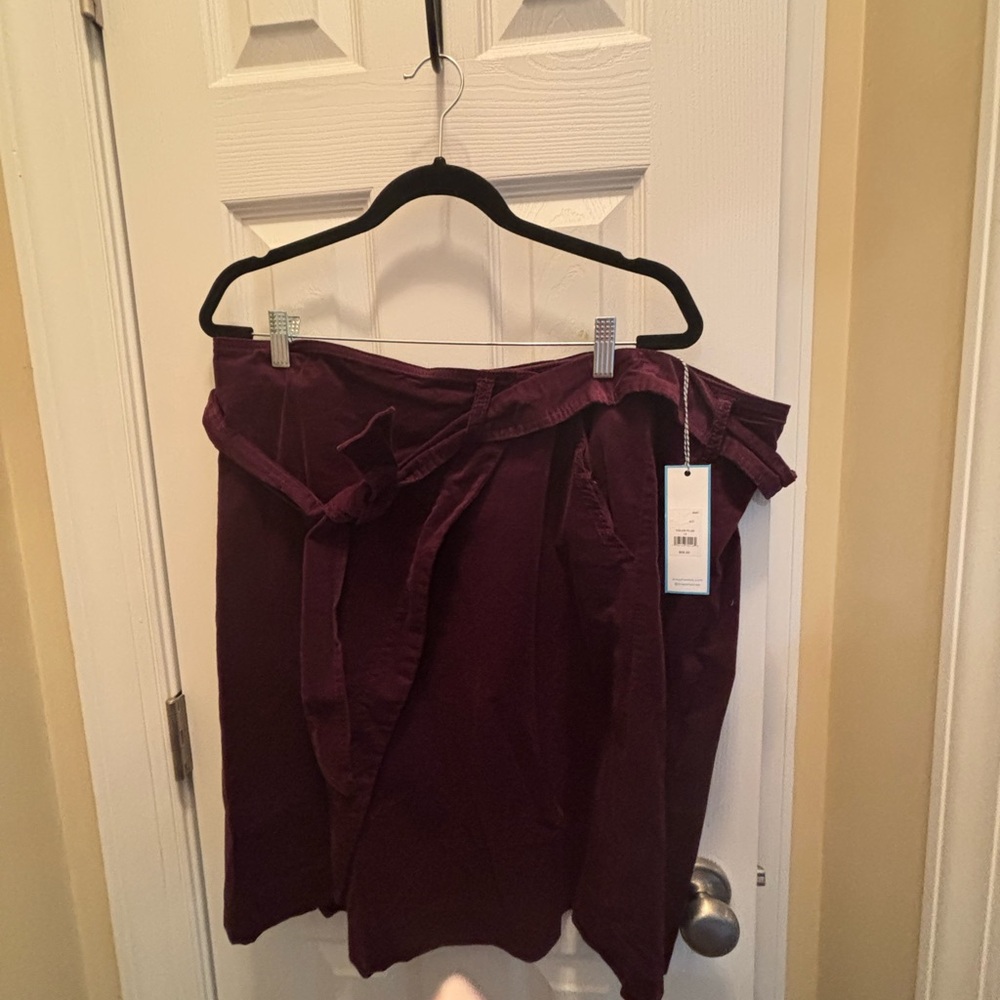 Draper James RSVP Deep Burgundy Corduroy Wrap Skirt